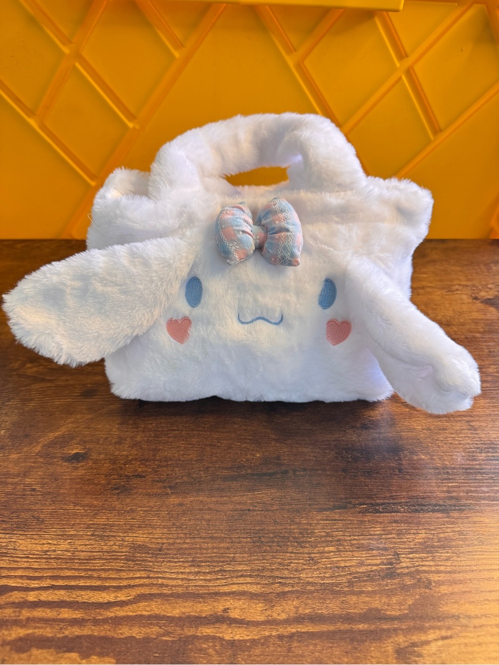 Cinnamonroll White Plush Handbag with Bow